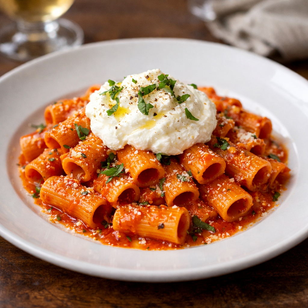 A plated pasta dish used in OrderThis marketing art